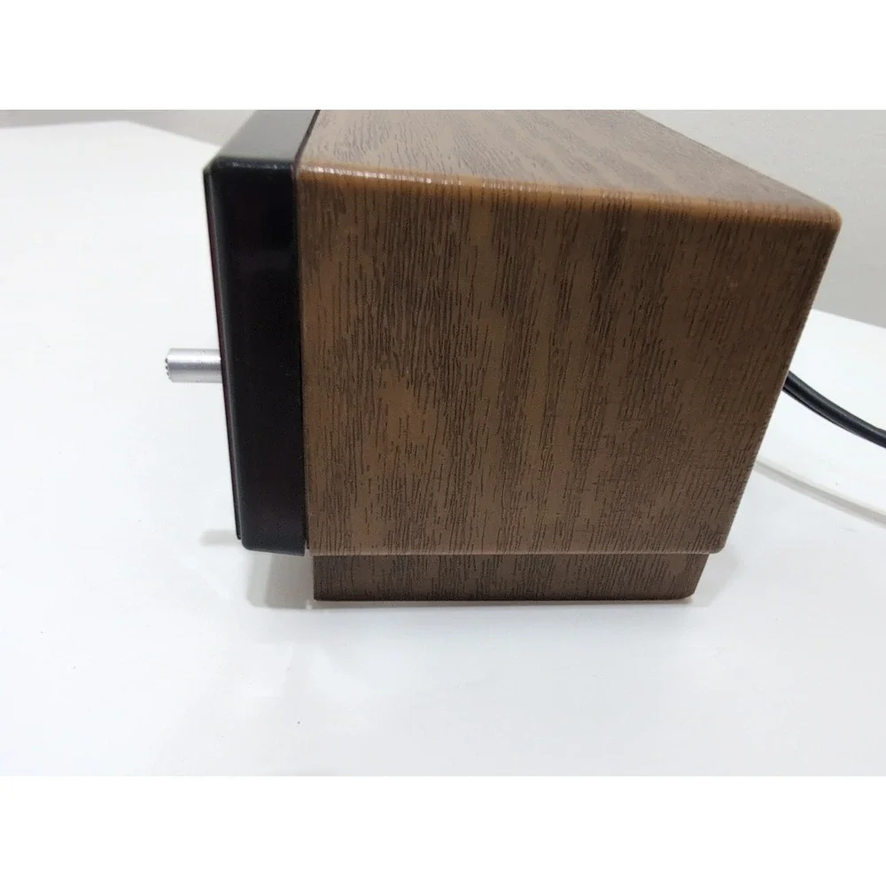 Vintage 70s Spartus Red Digital Alarm Clock Snoozer Woodgrain Tested WORKS‎